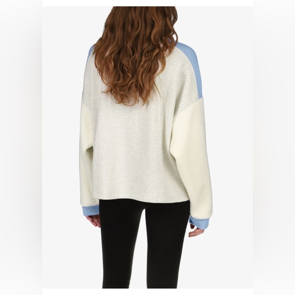 💫HP‼️💫 NWT SANCTUARY “All The Feels” Sherpa Colorblock Sweatshirt in Gray, XL - Picture 8 of 9